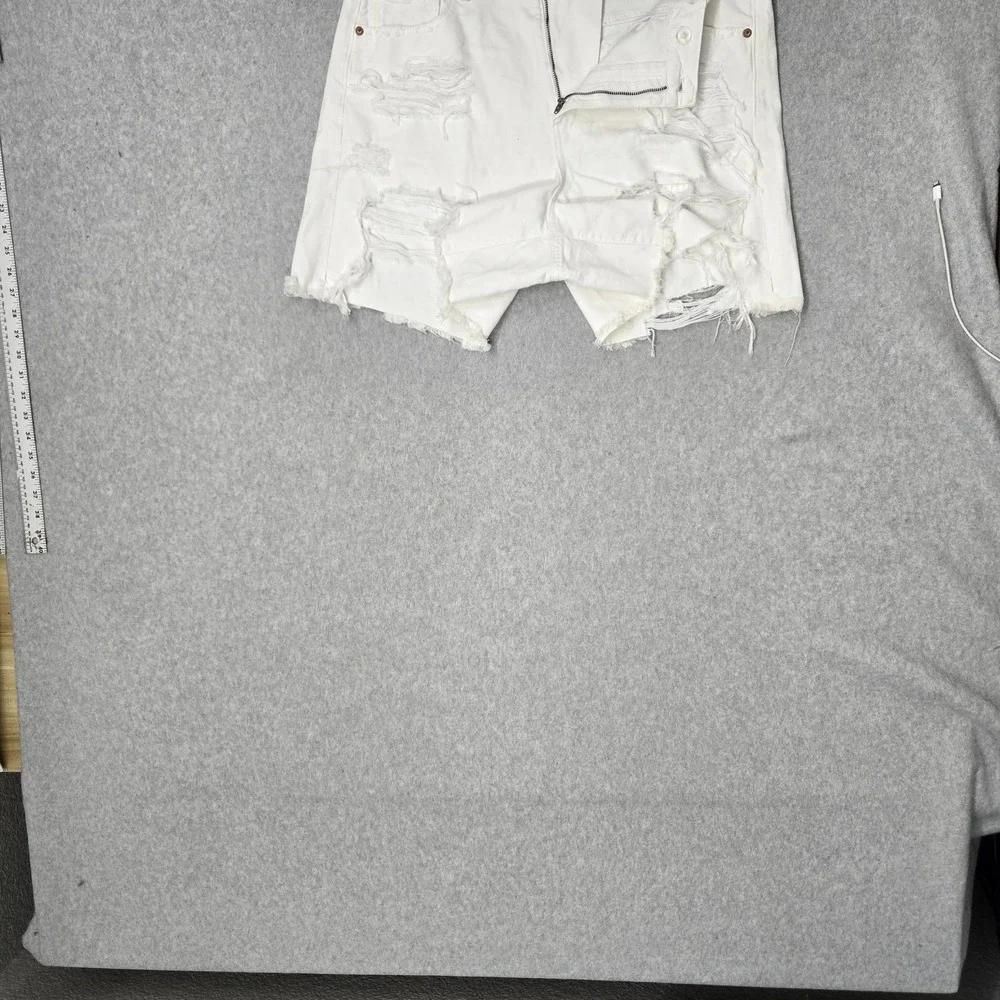 American Eagle Outfitters Women Shorts 16 White Denim Highest Rise Baggy Short